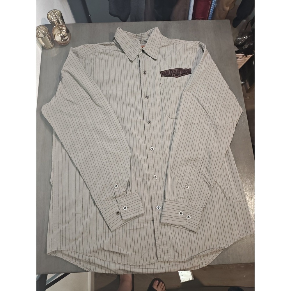Harley-Davidson Men's striped In Light Brown ,Genuine Motorclothes,Size XL